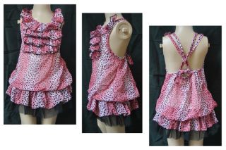 Girls Dresses Pink Cheetah Halter Pattern Baby Child Clothes