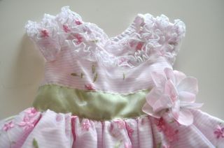 Easter Dress Baby Girl Size 3T from Jona Michelle White Pink and Light Green 