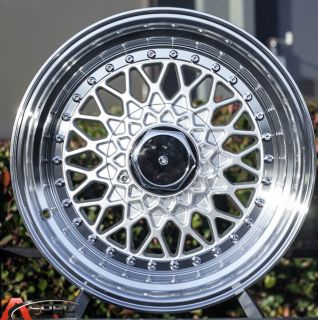 17x8 5 JNC 004 4x100 5x114 3 15 Offset Silver Machine Wheels Wheel RS Style JDM