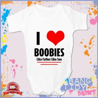 Funny Baby Grow I Love Boobies Boy Babies Clothing