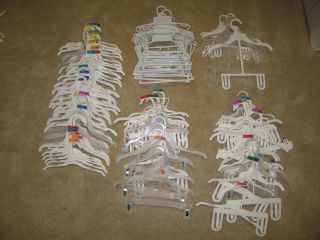 100 White Plastic Hangers Children Toddler Kids Clothes