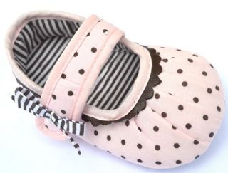 Pink Bows Dots Mary Jane Baby Girl Shoes Size 2 3 4