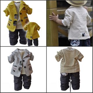 Cool Baby Boy Outfit Winter Clothes Suit Outwear Coat Pants Jacket Sets Fashion