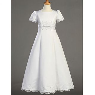 Lito Girls White Short Sleeve First Communion Dress 12