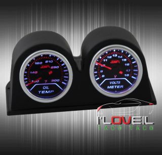 Oil Temperature Temp Volts Meter Voltage Gauges Smoked Display Pod Holders