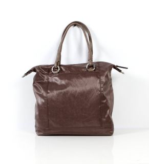New Womens Guess Handbag Brown Studded Zip Tote Bag Purse