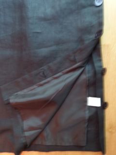 Talbots Irish Linen Long Black Sheath Dress Mid Calf Sz 6 Side Buttons $129