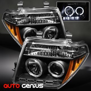 05 08 Frontier 05 07 Pathfinder Black Halo LED Projector Headlights Front Lamps