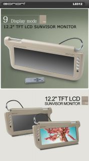 Eonon L0312 Pair 12 2" Sunvisor Car Video Monitors Sun Visor LCD Tan Beige