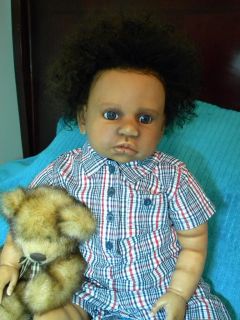 Reborn Big 26 inch Ethnic AA Boy Toddler Doll Jabari Cotton Babies Nursery