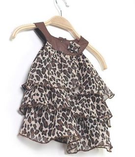 Baby Kid Lovely Toddler Girl Leopard Zebra Chiffon Dress Hight Quality Clothes