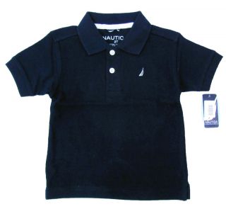 Nautica Toddler Boys Navy Blue Pique Polo Shirt