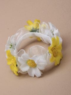 Carnation Daisy Flower Bun Ring Garland Bridal Bridesmaid Womens Hair Accessory