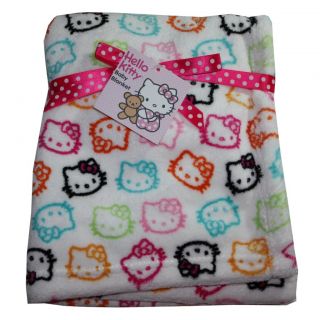 Sanrio Hello Kitty Baby Soft Plush Fleece Blanket 30" x 30" Multi Kitty