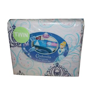 Disney Princess Cinderella 3pc Premium Twin Sheet Set Bedsheets Pillow Case