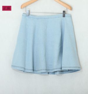 New Womens European Fashion Denim Jean Hem Sexy Mini Skirts Light Blue B1434