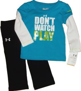 Under Armour Baby Girl Boy 2 Piece Set Long Sleeve Outfit PC Top Bottom Twins
