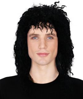 Curly Black Wet Hair Wig Michael Jackson Style Fancy Dress
