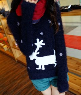 Sweet Christmas Snowflake Fawn Render Sweater Turtleneck Collar Cute Sweater