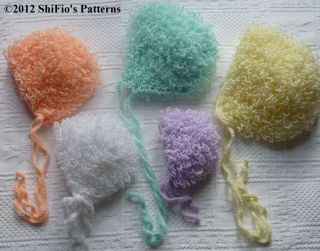 Baby Child Loopy Bonnet Hat Crochet Pattern 5 Sizes 209 by Shifio's Patterns