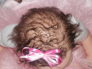 Reborn Doll Sheila Michaels' Eliza Baby Girl Can Sit Rooted Hair Brows Lashes