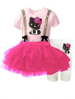 Hello Kitty Girls Pink Dress 1 5 Years Top Legging Outfit Trousers Tutu Skirt UK