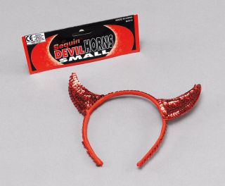 Red Sequin Devil Horns on Headband Satan Evil Devil Halloween Fancy Dress