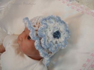 Hannahs Boutique Crochet Flower Hat 4 Reborn Baby Dolls