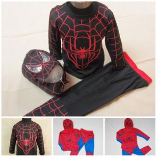 Halloween Birthday Red Black Spiderman Boys Girl Fancy Dress Outfit Costume 2 7Y