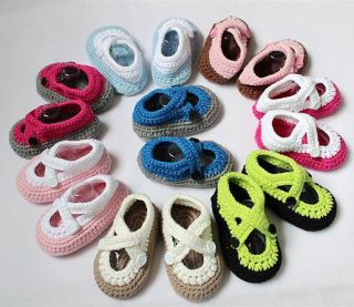 Lovely Cute Handmade Crochet Shoes Newborn Baby Boy Girl Photograph New 8 Colors