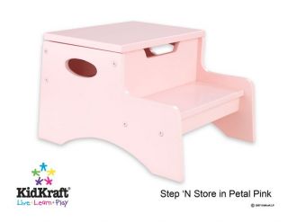 KidKraft Toddler Wooden Store Kid Step Stool Pink Petal