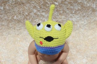 New Cotton Handmade Baby Child Teddy Bear Knit Hat Photograph Newborn to 3 Year