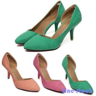 Womens Classic Suede Pointed Toe Stilettos High Heel Pumps Shoes Ladies' Sandals