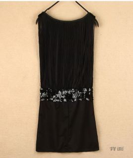 Sexy Girls Black Mini Summer Dress Cute Sequin Vintage Prom Party Evening Dress