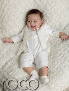 Baby Boys Ivory Romper Suit Christening Baptism Wedding All in One Formal Suit
