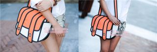 Fashion Funny 3D Effect Cartoon Girl's Shoulder Bag Handbag Cross Body Messenger