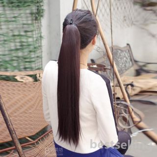 Women's Steel Synthetic Ponytail Long Straight Hair Extensions Fashion Fake Hair