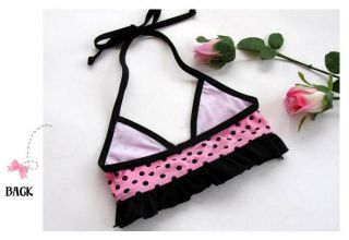 Girls Kid Polka Dots Swimsuit Bikini Tankini Swimming Costume Skirt Sets Sz 2 10