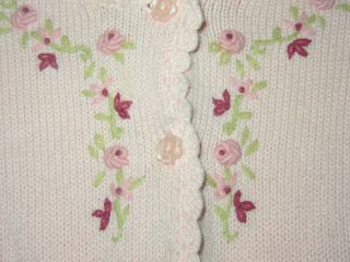 Gymboree Baby Girl Sweater 3 6 Months Pink Flowers