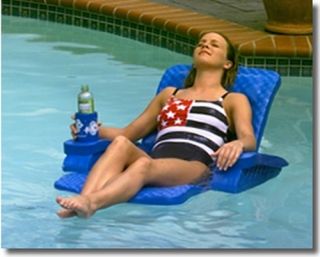 New Foam Swimming Pool Chair Float Raft Lounge Blue