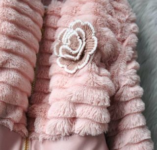New Kids Toddler Girls Faux Fur Fleece Zipper Lined Coat Kids Winter Warm Jacket