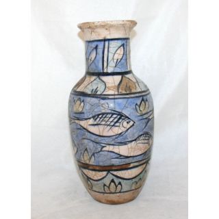 Antique Armenian Hand Painted Ceramic Vase 1930c