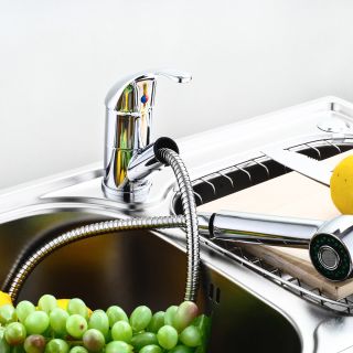 Kitchen Spout Single Handle Pull Out Faucet with Multifunctional Spray Swivel