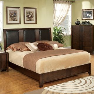 Colwood Transitional Style Brown Cherry Finish Bed Frame Set