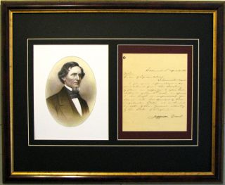 Jefferson Davis Civil War Letter Slaves Framed Reprint