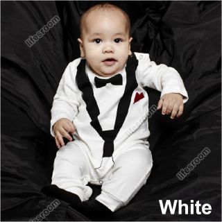 Baby Kids Boys Newborn Gentleman Onesie Bodysuit Romper Jumpsuit Coverall Outfit