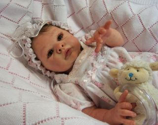 Beautiful Reborn Little Baby Girl Doll Adrie Stoete Jill Full Lower Torso