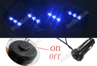 4X 3LED Car Charge 12V Glow Interior Decorative Neon Atmosphere Lights Lamp Blue