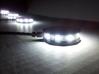 4 White LED Motorcycle Wheel Pod Rim Accent Lighting Custom Neon Glo Disk Rotor