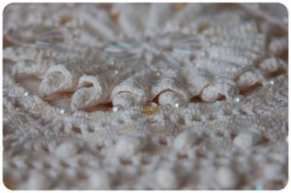 Gorgeous Hand Crochet Bead Decorated Cotton Bedspread